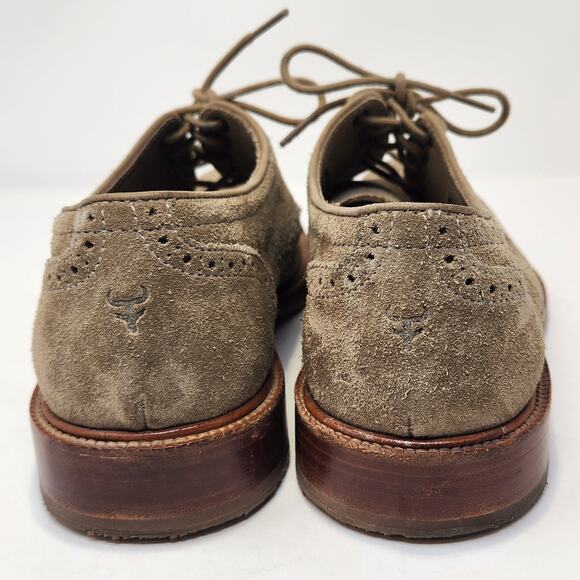 Trask Men Tan Taupe Suede Wingtip Oxford Dress Shoes Size 8.5 Lace Up Workwear - Picture 7 of 9